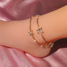 Load image into Gallery viewer, Shiny Crystal Butterfly Anklet for Women Gold Silver Color Statement