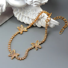Load image into Gallery viewer, Shiny Crystal Butterfly Anklet for Women Gold Silver Color Statement