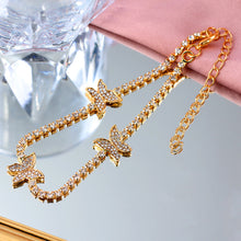 Load image into Gallery viewer, Shiny Crystal Butterfly Anklet for Women Gold Silver Color Statement