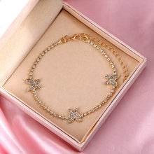 Load image into Gallery viewer, Shiny Crystal Butterfly Anklet for Women Gold Silver Color Statement