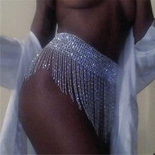 Load image into Gallery viewer, Shiny Crystal Rhinestones Mini Skirts Diamond Long Tassel Luxury Sexy