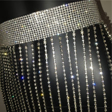 Load image into Gallery viewer, Shiny Crystal Rhinestones Mini Skirts Diamond Long Tassel Luxury Sexy