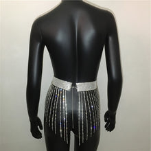 Load image into Gallery viewer, Shiny Crystal Rhinestones Mini Skirts Diamond Long Tassel Luxury Sexy