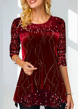 Load image into Gallery viewer, Sequins Shirt Spring Summer Blouse 3/4 Sleeve Casual