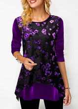 Load image into Gallery viewer, Sequins Shirt Spring Summer Blouse 3/4 Sleeve Casual