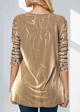 Load image into Gallery viewer, Sequins Shirt Spring Summer Blouse 3/4 Sleeve Casual
