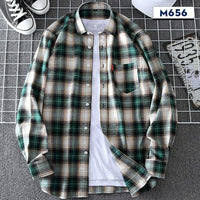 Shirts Flannel  Men's Plaid Shirt 100% Cotton Slim Fit Spring Male