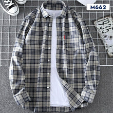 Load image into Gallery viewer, Shirts Flannel  Men's Plaid Shirt 100% Cotton Slim Fit Spring Male