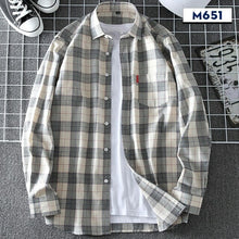 Load image into Gallery viewer, Shirts Flannel  Men's Plaid Shirt 100% Cotton Slim Fit Spring Male