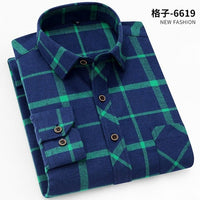 Shirts Flannel  Men's Plaid Shirt 100% Cotton Slim Fit Spring Male