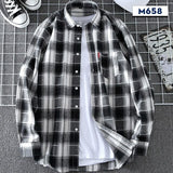 Shirts Flannel  Men's Plaid Shirt 100% Cotton Slim Fit Spring Male