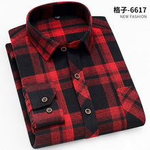 Load image into Gallery viewer, Shirts Flannel  Men&#39;s Plaid Shirt 100% Cotton Slim Fit Spring Male