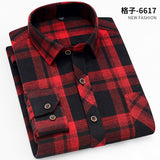 Shirts Flannel  Men's Plaid Shirt 100% Cotton Slim Fit Spring Male