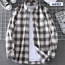 Load image into Gallery viewer, Shirts Flannel  Men&#39;s Plaid Shirt 100% Cotton Slim Fit Spring Male