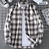 Shirts Flannel  Men's Plaid Shirt 100% Cotton Slim Fit Spring Male