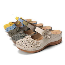 Load image into Gallery viewer, Shoes For Women Platform Sandals Hollow Flower Retro Style PU - Sophornlilly