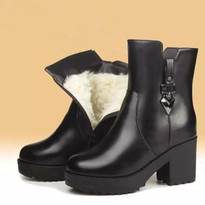 Winter Warm Snow Boots Women Slope Heel Ankle Boots