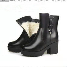 Load image into Gallery viewer, Winter Warm Snow Boots Women Slope Heel Ankle Boots