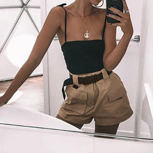 Load image into Gallery viewer, Shorts Women's White Women Short White Khaki Wide Leg Elastic Waist