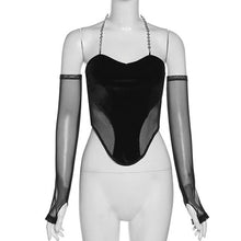 Load image into Gallery viewer, Velvet Women Sexy Tops Gothic Mesh Patchwork