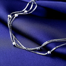 Load image into Gallery viewer, Double Layer Sterling Silver Chain Anklet