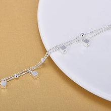 Load image into Gallery viewer, Fashion Silver Jewelry Double Chain Square Anklet