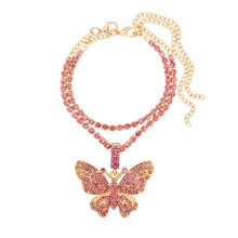 Load image into Gallery viewer, Silver Color Crystal Butterfly Gun Pendant Anklet Boho Full Rhinestone