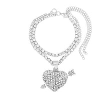 Load image into Gallery viewer, Silver Color Crystal Butterfly Gun Pendant Anklet Boho Full Rhinestone