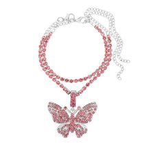 Load image into Gallery viewer, Silver Color Crystal Butterfly Gun Pendant Anklet Boho Full Rhinestone