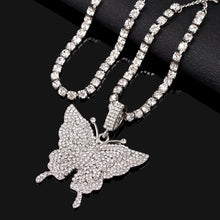 Load image into Gallery viewer, Silver Color Crystal Butterfly Gun Pendant Anklet Boho Full Rhinestone