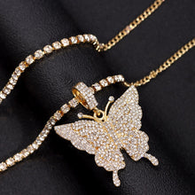 Load image into Gallery viewer, Silver Color Crystal Butterfly Gun Pendant Anklet Boho Full Rhinestone
