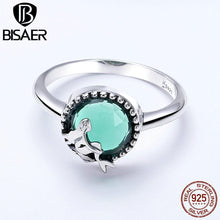 Load image into Gallery viewer, Silver Ring Authentic 925 Sterling Silver Ocean Blue Crystal Amazing - Sophornlilly