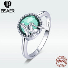 Load image into Gallery viewer, Silver Ring Authentic 925 Sterling Silver Ocean Blue Crystal Amazing - Sophornlilly