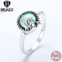 Load image into Gallery viewer, Silver Ring Authentic 925 Sterling Silver Ocean Blue Crystal Amazing - Sophornlilly