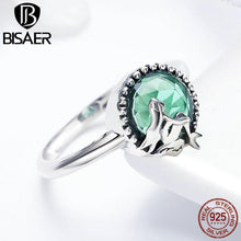 Load image into Gallery viewer, Silver Ring Authentic 925 Sterling Silver Ocean Blue Crystal Amazing - Sophornlilly