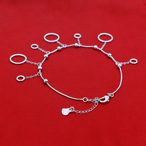 sterling silver Female Anklets Barefoot Crochet Sandals