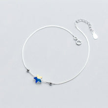 Load image into Gallery viewer, Simple Blue Star Anklet Women's Jewelry Sterling Silver Ankle