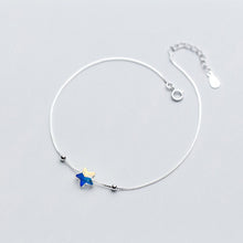 Load image into Gallery viewer, Simple Blue Star Anklet Women's Jewelry Sterling Silver Ankle