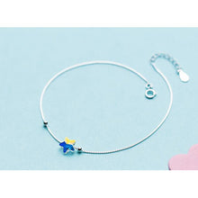 Load image into Gallery viewer, Simple Blue Star Anklet Women's Jewelry Sterling Silver Ankle