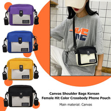 Load image into Gallery viewer, Simple Canvas Shoulder Bags Korean Casual Female Messenger Hit Color
