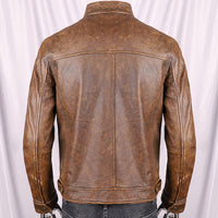 Simple Casual Men's Cowhide Coat