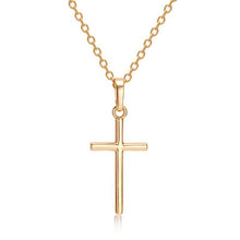 Load image into Gallery viewer, Simple Fashion Cross Chain Necklace For Women Men Luxury Ladies Gold