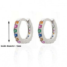 Load image into Gallery viewer, Simple Lovely Girl's Huggies Small Hoops Earrings Skinny Rainbow  Boho