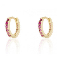Load image into Gallery viewer, Simple Lovely Girl's Huggies Small Hoops Earrings Skinny Rainbow  Boho