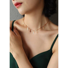 Load image into Gallery viewer, Simple Rose Gold Plated Stainless Steel Hollow Leaf Choker Necklace - Sophornlilly