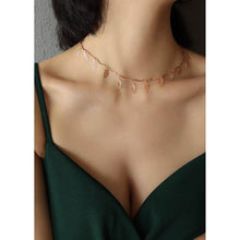 Load image into Gallery viewer, Simple Rose Gold Plated Stainless Steel Hollow Leaf Choker Necklace - Sophornlilly