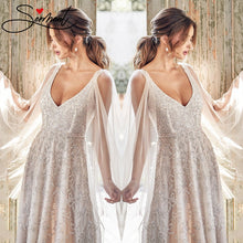 Load image into Gallery viewer, Simple Sexy Summer pure white V neck short sleeve evening dress soft