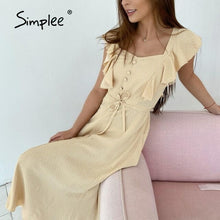 Load image into Gallery viewer, Casual Polka Dot Printed High Waist Women Dress Summer V neck