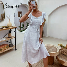 Load image into Gallery viewer, Casual Polka Dot Printed High Waist Women Dress Summer V neck