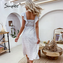 Load image into Gallery viewer, Casual Polka Dot Printed High Waist Women Dress Summer V neck